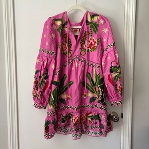 FARM Rio Pink Leopard Forest Mini Dress.